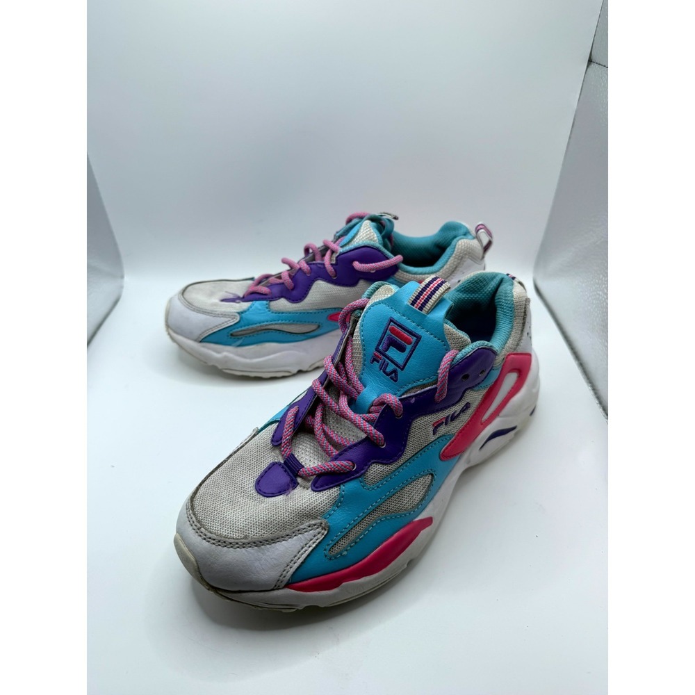 FILA‎ Ray Tracer 3RM01359-148 Unisex 5.5 Sneaker White Black Hris Leather Shoes
